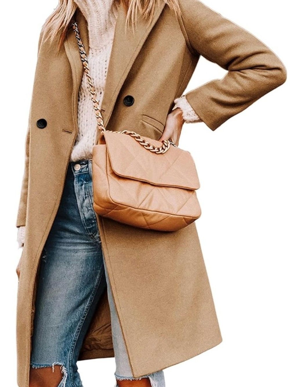 Fashion Camel Trench Coat - S